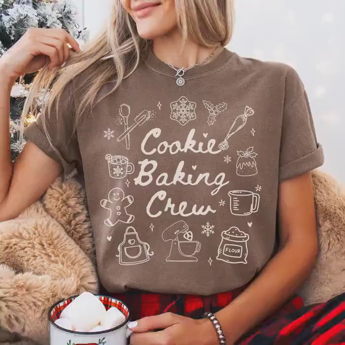 Custom The Cookie Crew Comfort Colors Shirt, Christmas Baking Crew Shirts, Family Christmas Shirt, Matching Family Shirts, Gift for Baker,