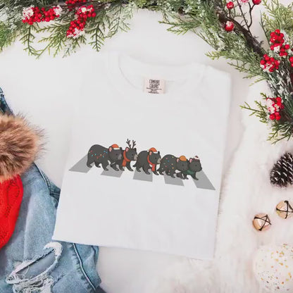 Tasmanian Devil Christmas Comfort Colors Shirt, Australian Animals Tee, Matching Family Aussie Christmas T-Shirt, Funny Christmas Shirts,